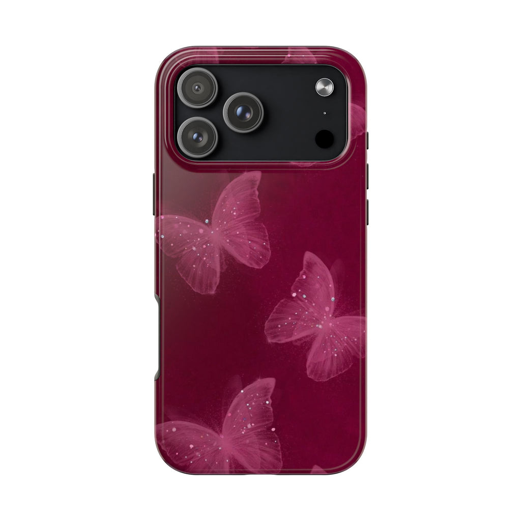 BURGUNDY FAIRY BUTTERFLIES PHONE CASE