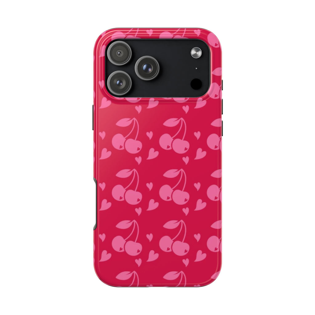 RED CHERRY HEARTS PHONE CASE