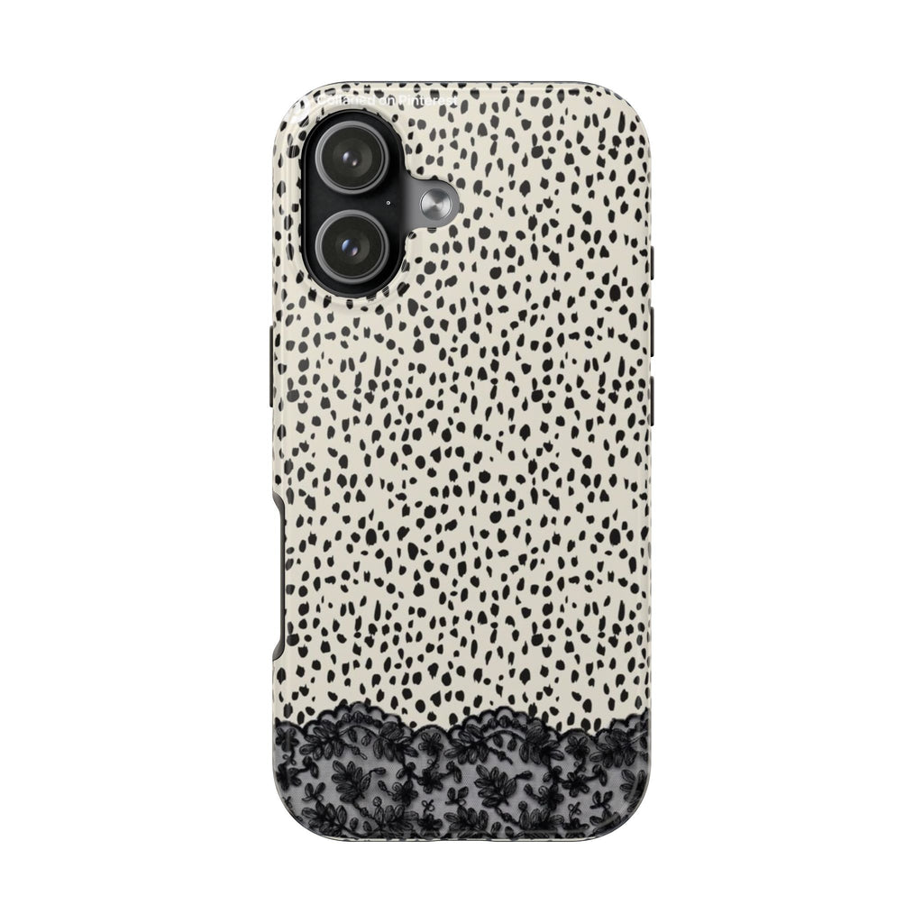 BLACK LACE & DOTS PHONE CASE