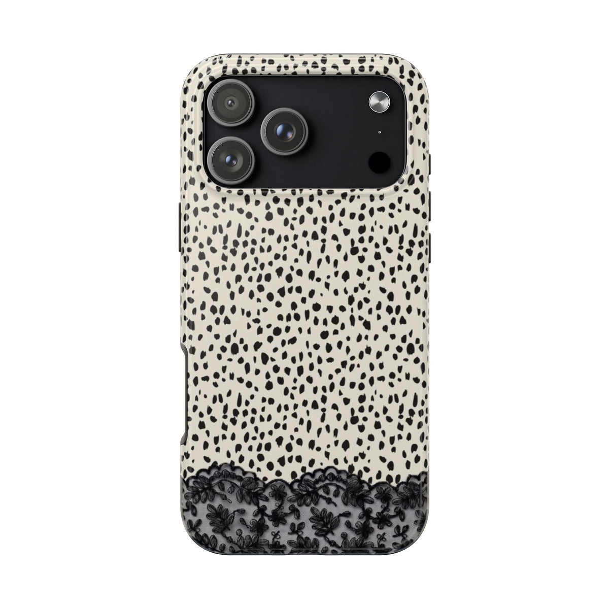 BLACK LACE & DOTS PHONE CASE