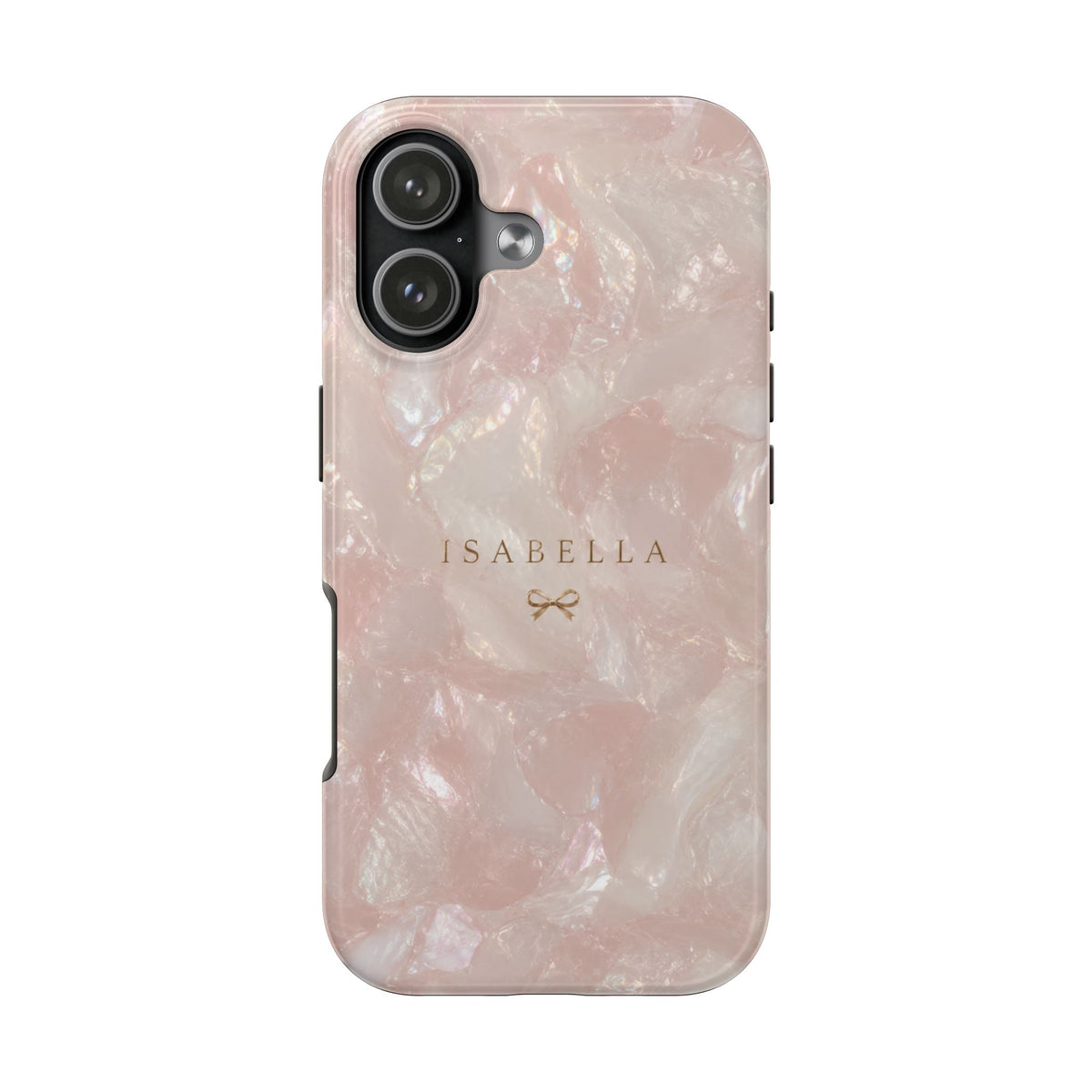 PERSONALIZED BABY PINK MARBLE BOW MONOGRAM INITIALS CUSTOM PHONE CASE