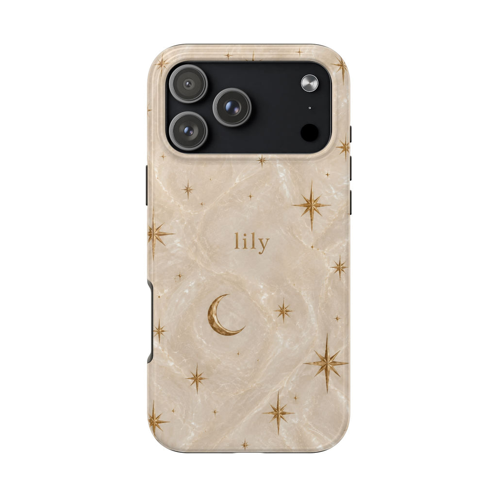 PERSONALIZED GOLD GALAXY MONOGRAM INITIALS CUSTOM PHONE CASE