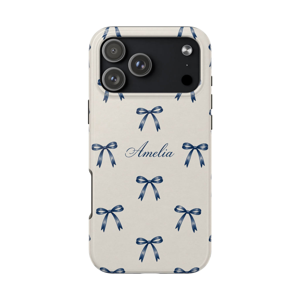 PERSONALIZED BLUE BOWS CUSTOM PHONE CASE