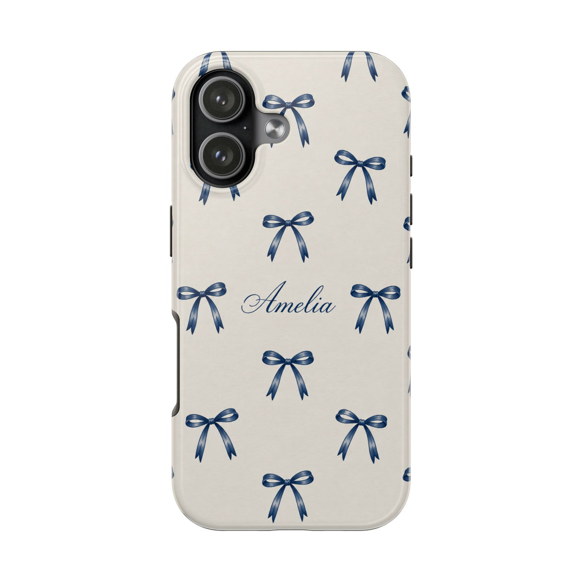 PERSONALIZED BLUE BOWS CUSTOM PHONE CASE