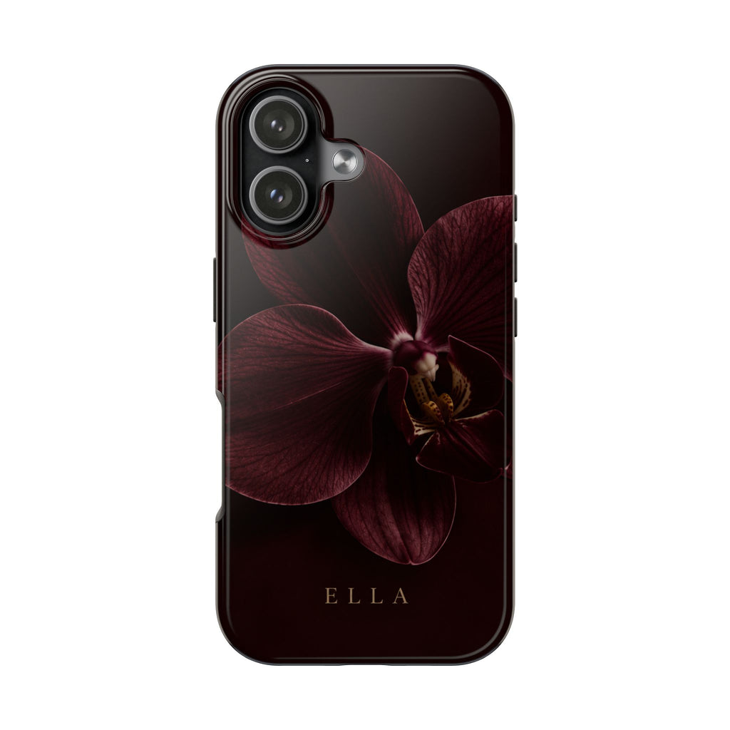 PERSONALIZED BURGUNDY LILY CUSTOM NAME PHONE CASE