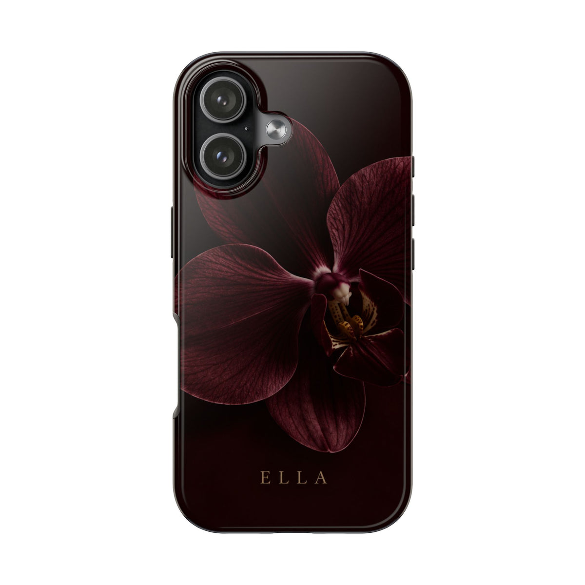 PERSONALIZED BURGUNDY LILY CUSTOM NAME PHONE CASE