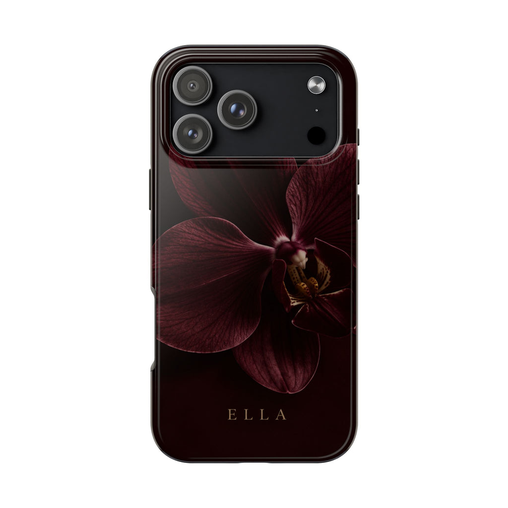 PERSONALIZED BURGUNDY LILY CUSTOM NAME PHONE CASE