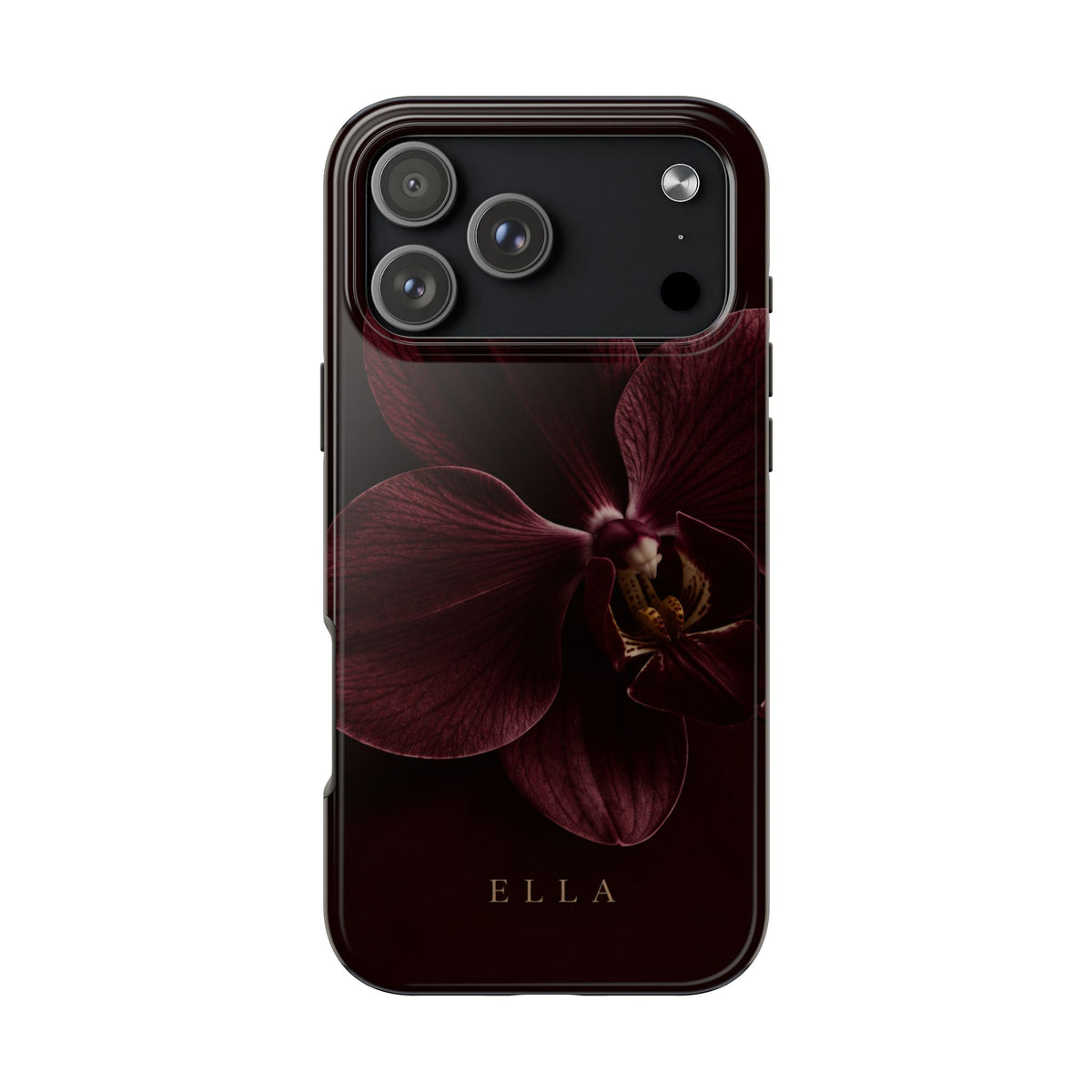 PERSONALIZED BURGUNDY LILY CUSTOM NAME PHONE CASE