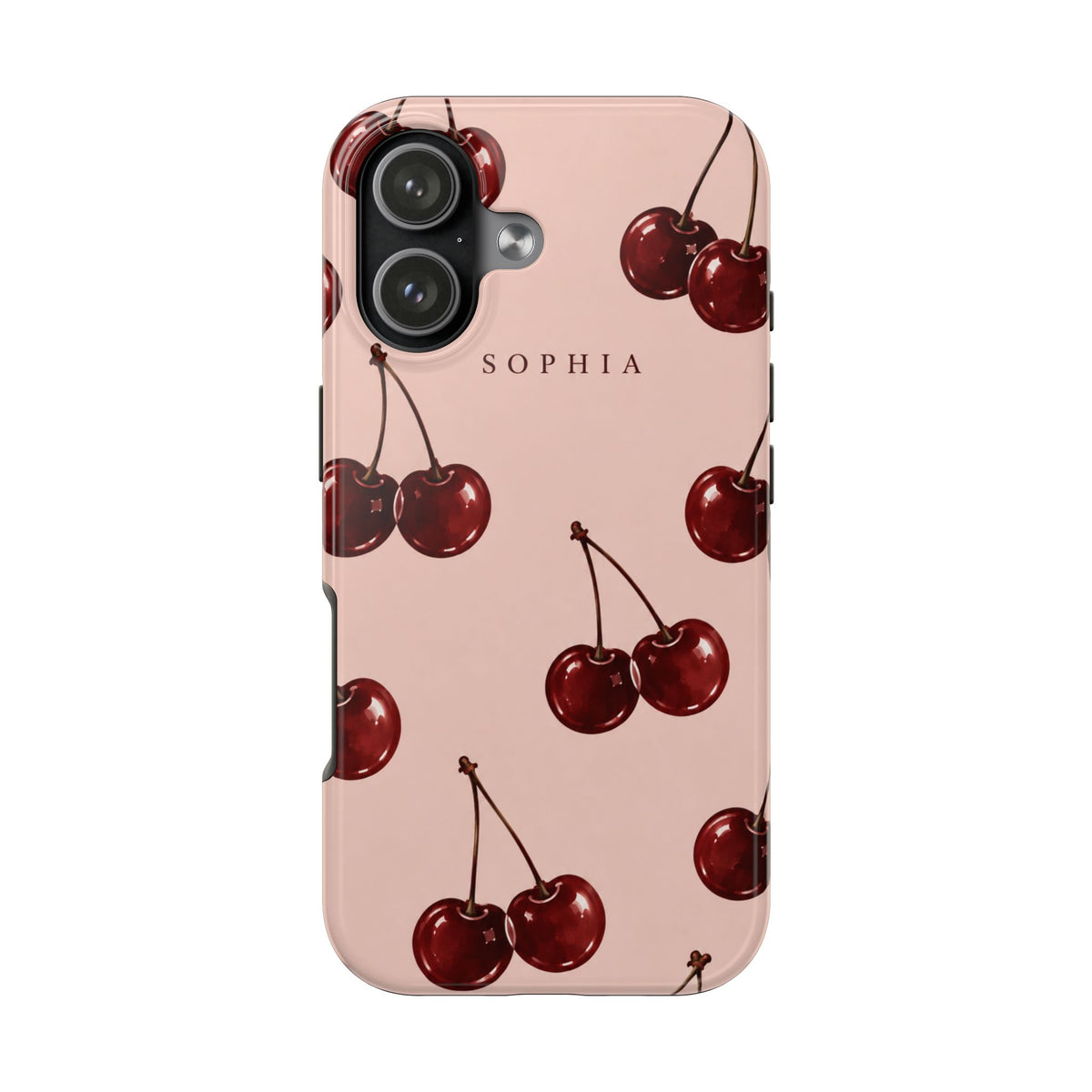 PERSONALIZED PINK CHERRY CUSTOM NAME PHONE CASE