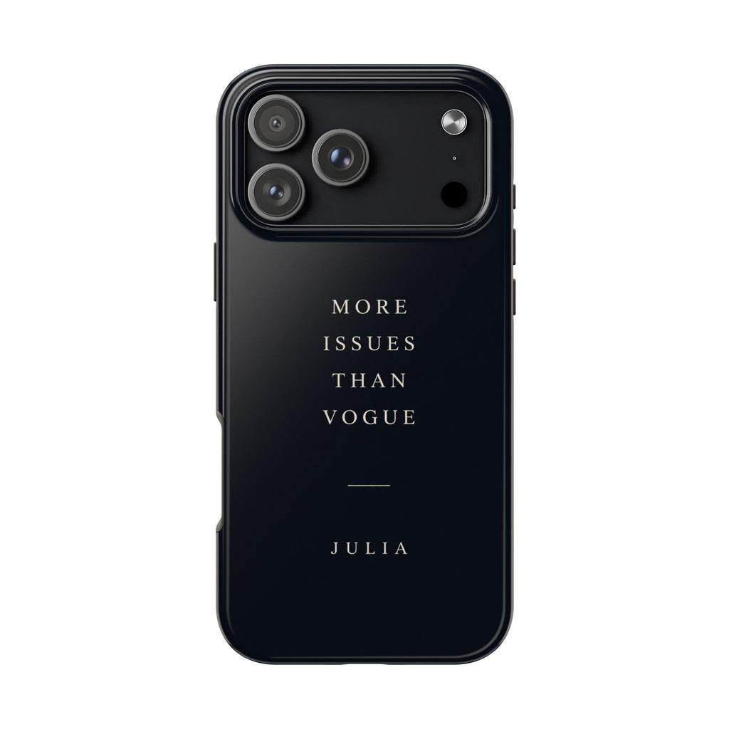 PERSONALIZED DARK NAVY MORE ISSUES THAN VOGUE CUSTOM NAME PHONE CASE