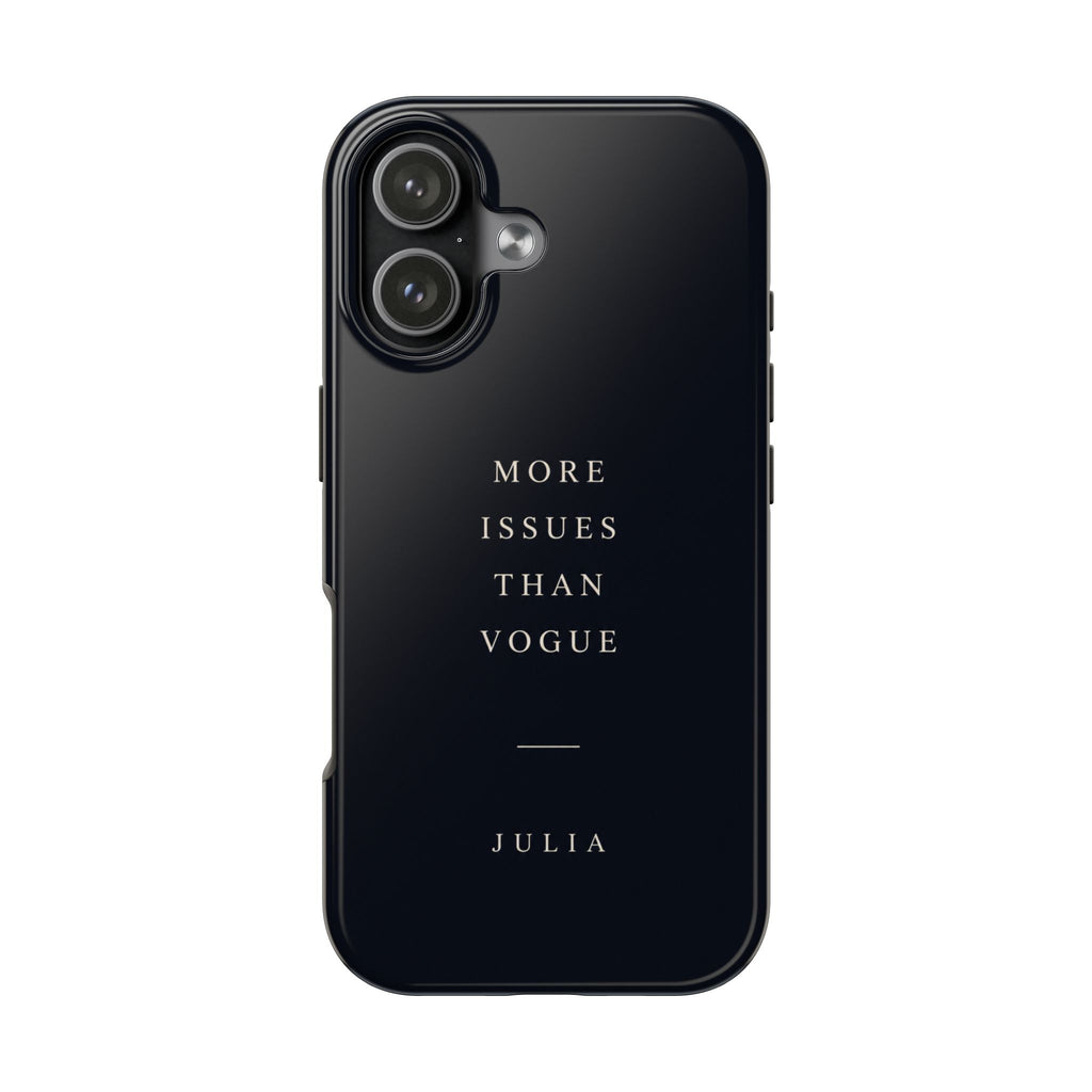 PERSONALIZED DARK NAVY MORE ISSUES THAN VOGUE CUSTOM NAME PHONE CASE