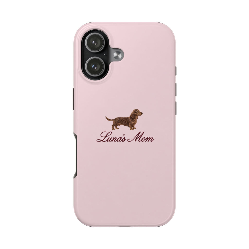 PERSONALIZED PINK DACHSHUND DOG MOM CUSTOM NAME PHONE CASE
