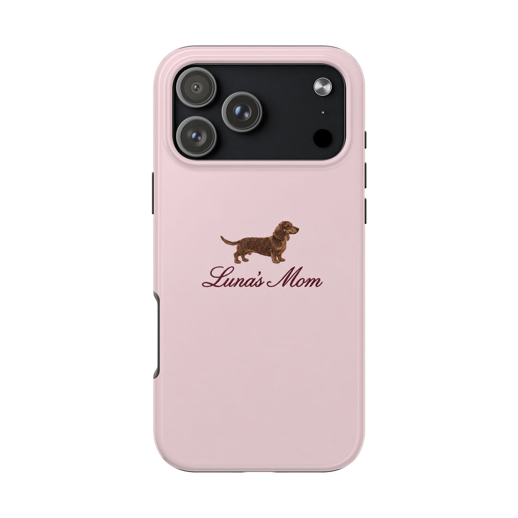 PERSONALIZED PINK DACHSHUND DOG MOM CUSTOM NAME PHONE CASE