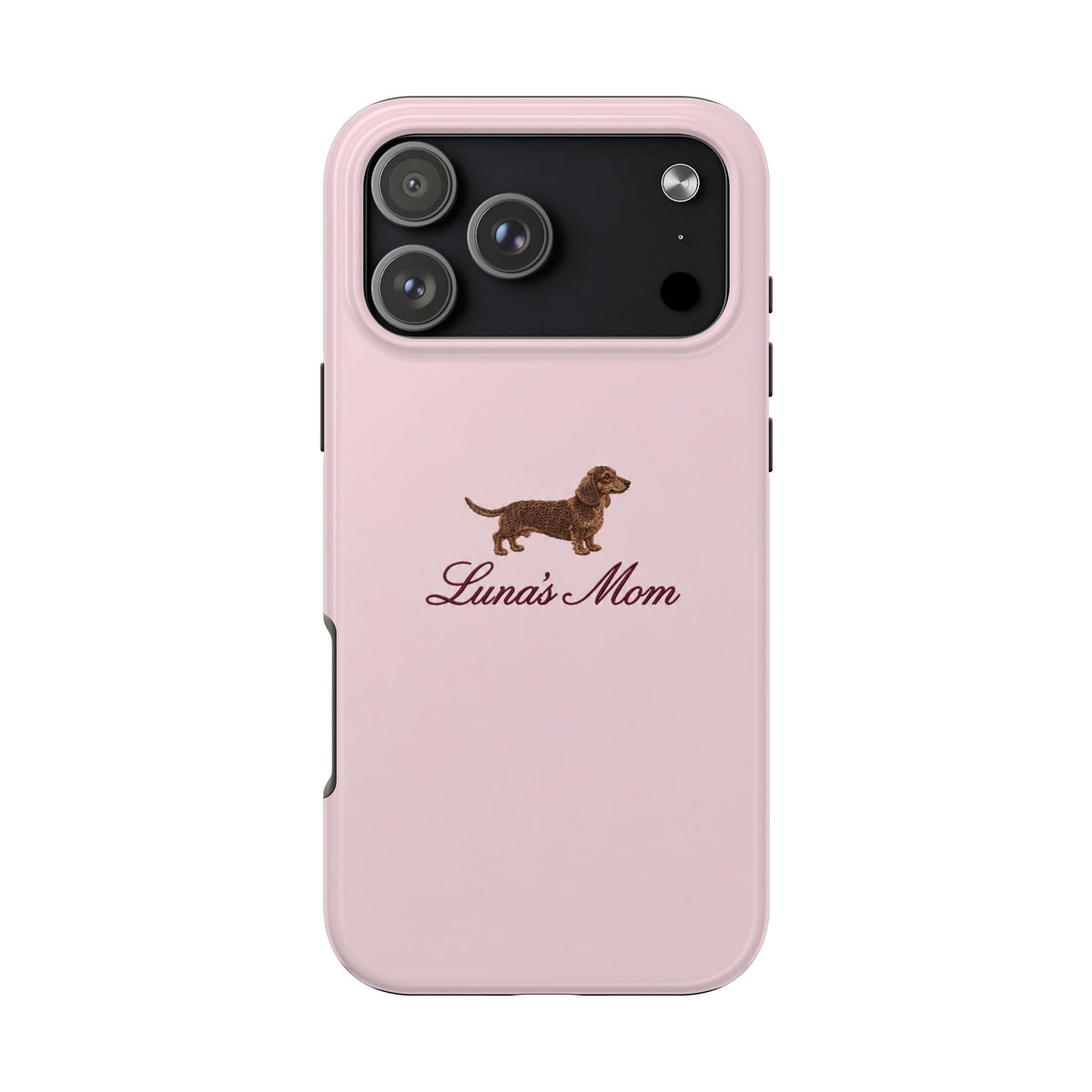 PERSONALIZED PINK DACHSHUND DOG MOM CUSTOM NAME PHONE CASE