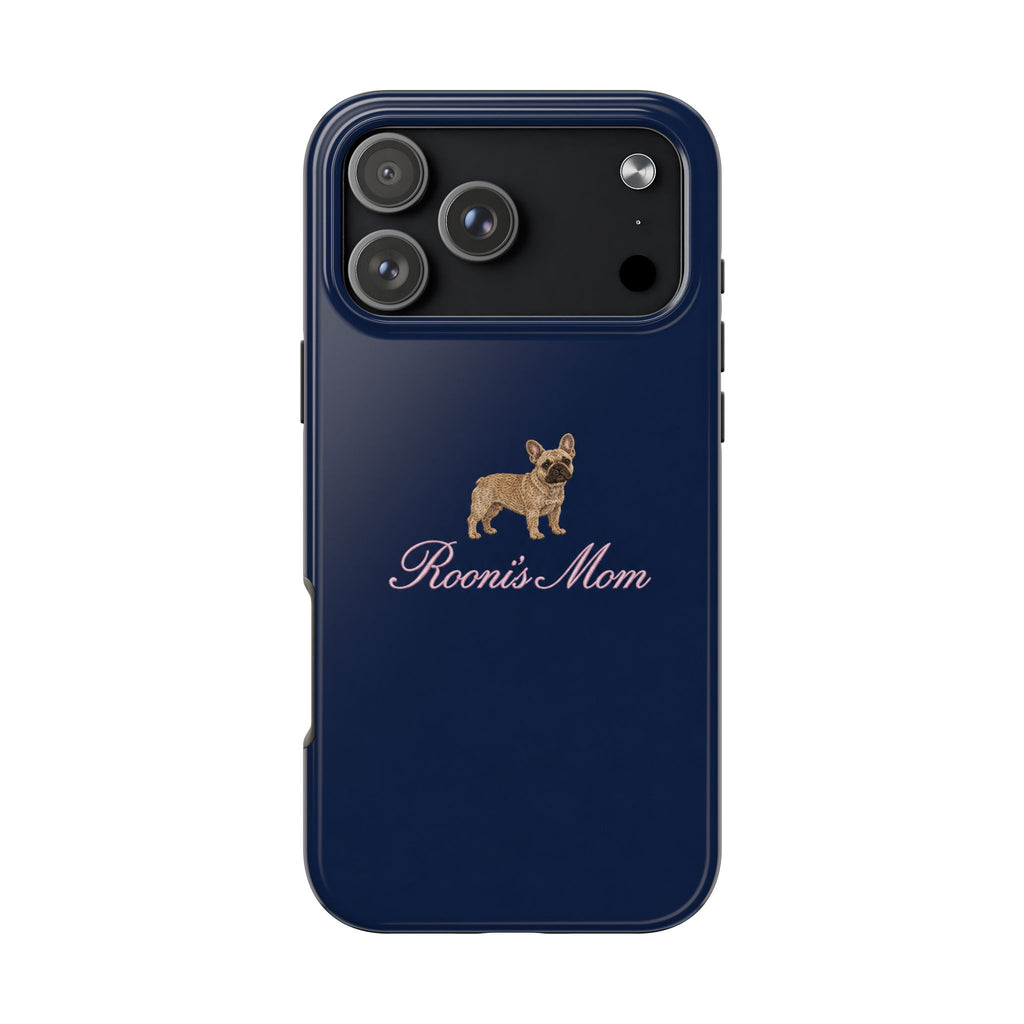 PERSONALIZED NAVY BLUE FRENCH BULLDOG DOG MOM CUSTOM NAME PHONE CASE