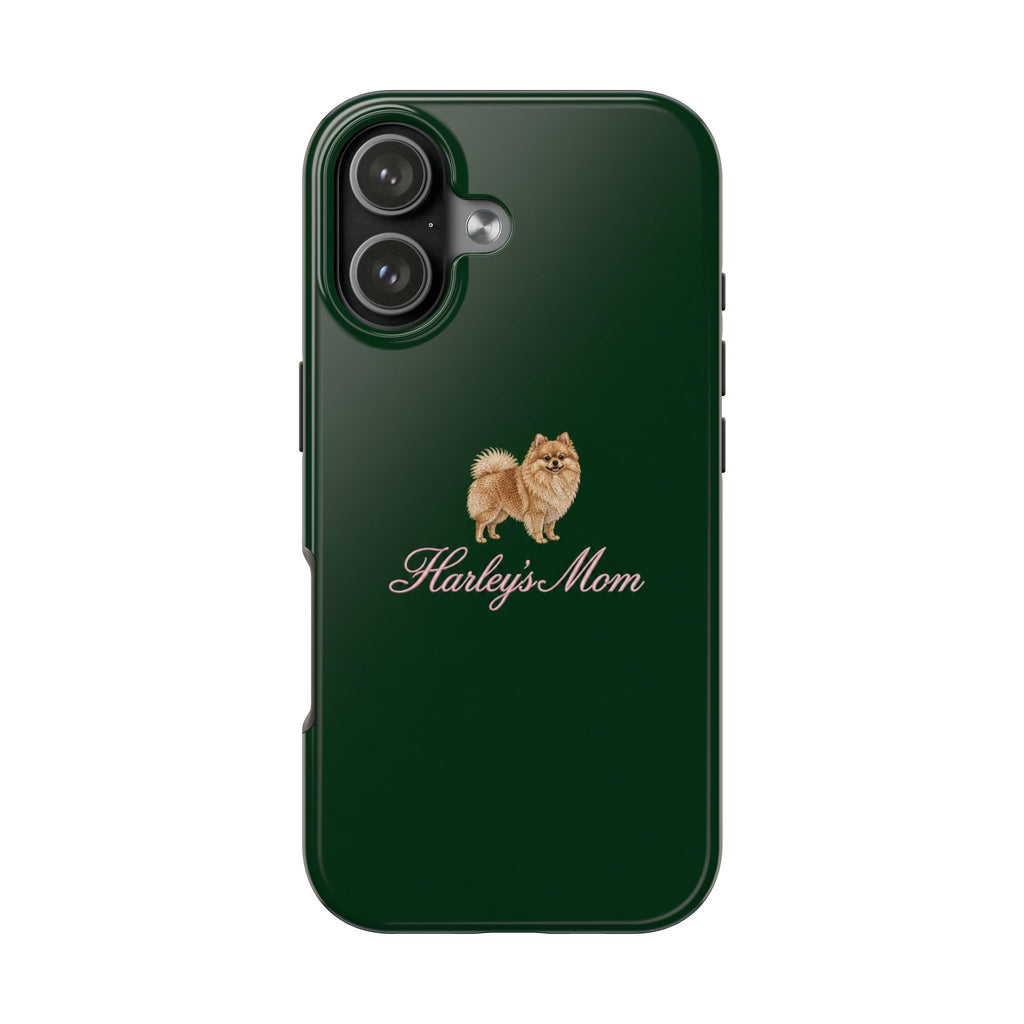 PERSONALIZED GREEN POMERANIAN DOG MOM CUSTOM NAME PHONE CASE