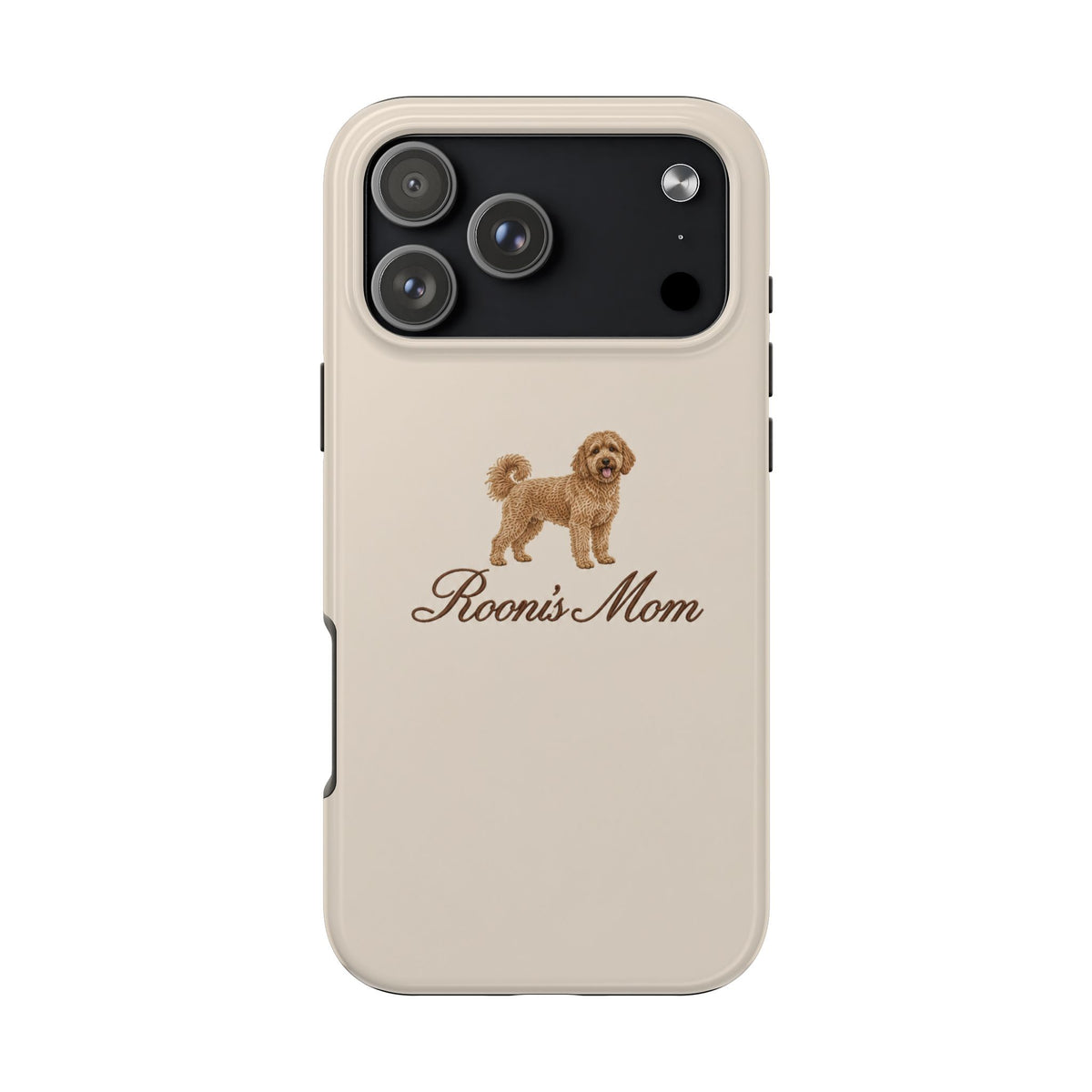 PERSONALIZED BEIGE GOLDENDOODLE DOG MOM CUSTOM NAME PHONE CASE