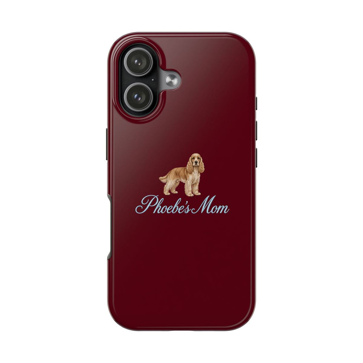 PERSONALIZED CHERRY RED SPANIEL DOG MOM CUSTOM NAME PHONE CASE