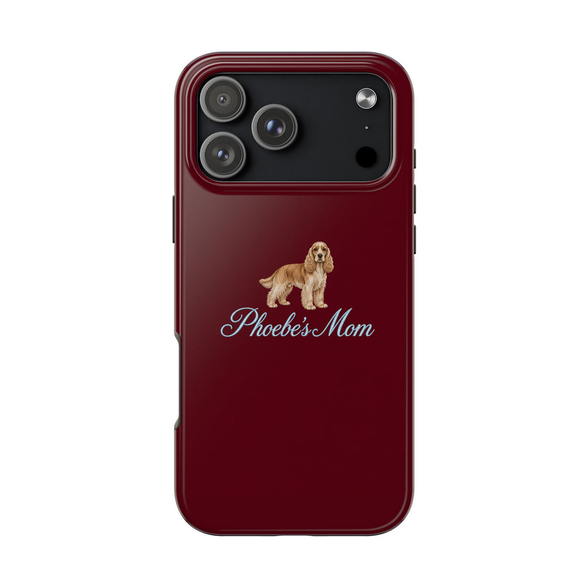 PERSONALIZED CHERRY RED SPANIEL DOG MOM CUSTOM NAME PHONE CASE
