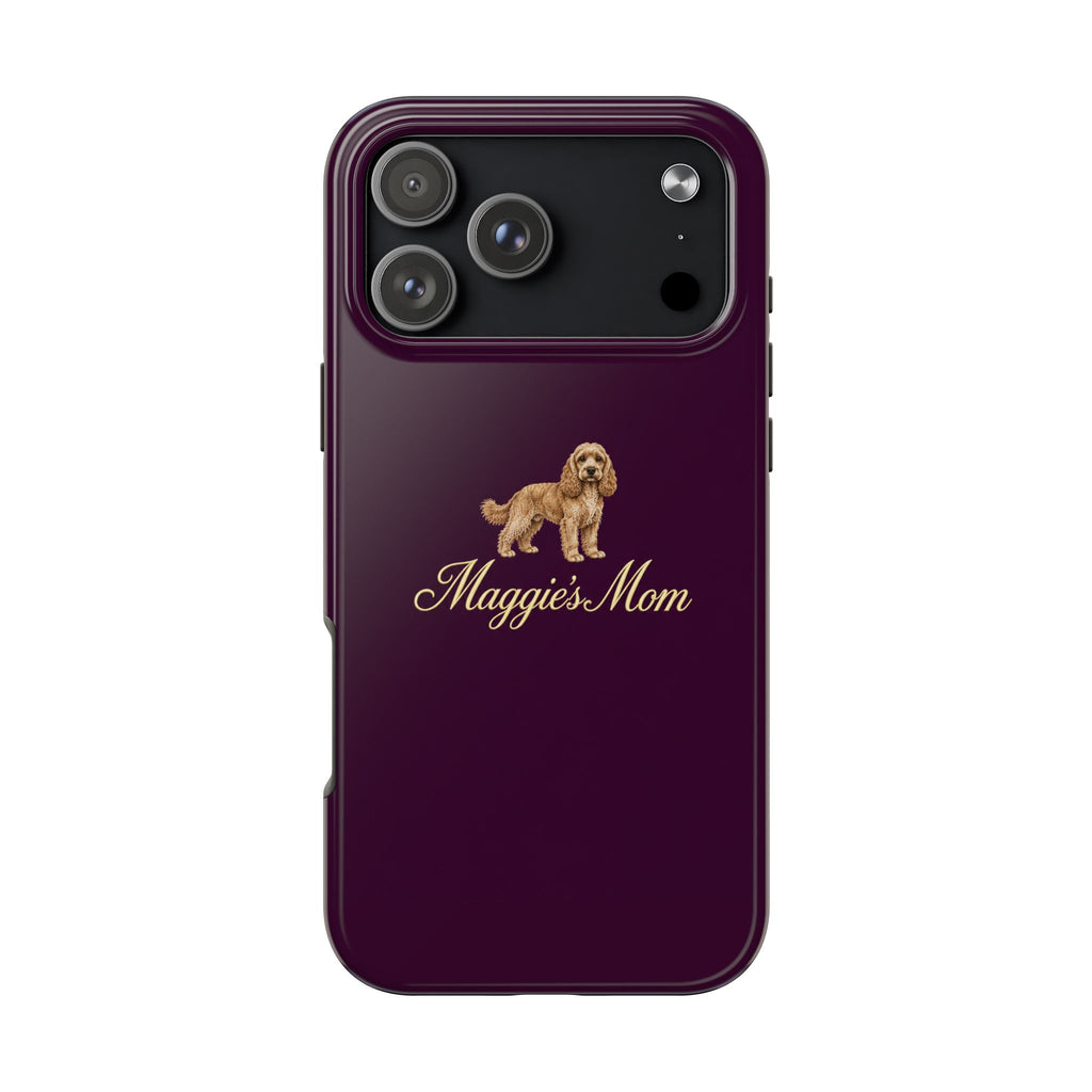 PERSONALIZED DEEP PURPLE COCKAPOO DOG MOM CUSTOM NAME PHONE CASE