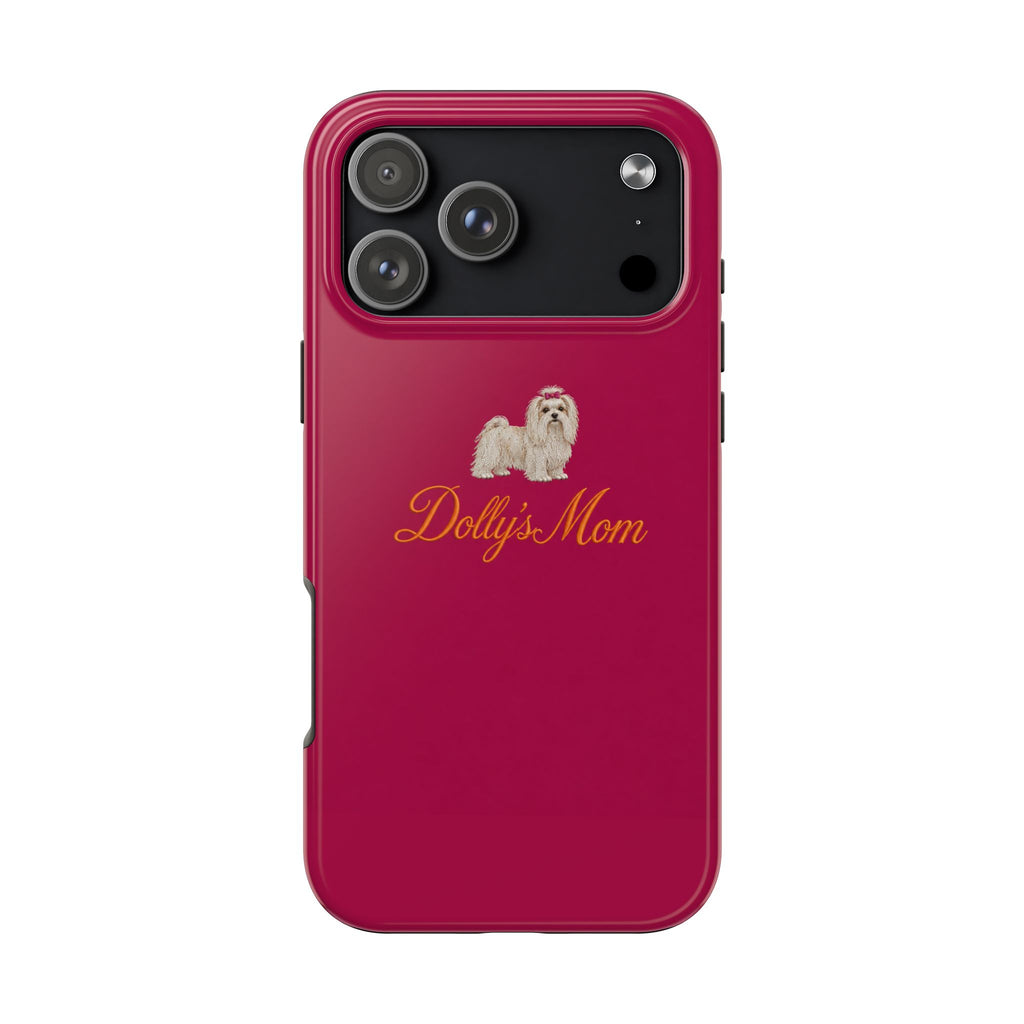 PERSONALIZED RASPBERRY MALTESE DOG MOM CUSTOM NAME PHONE CASE