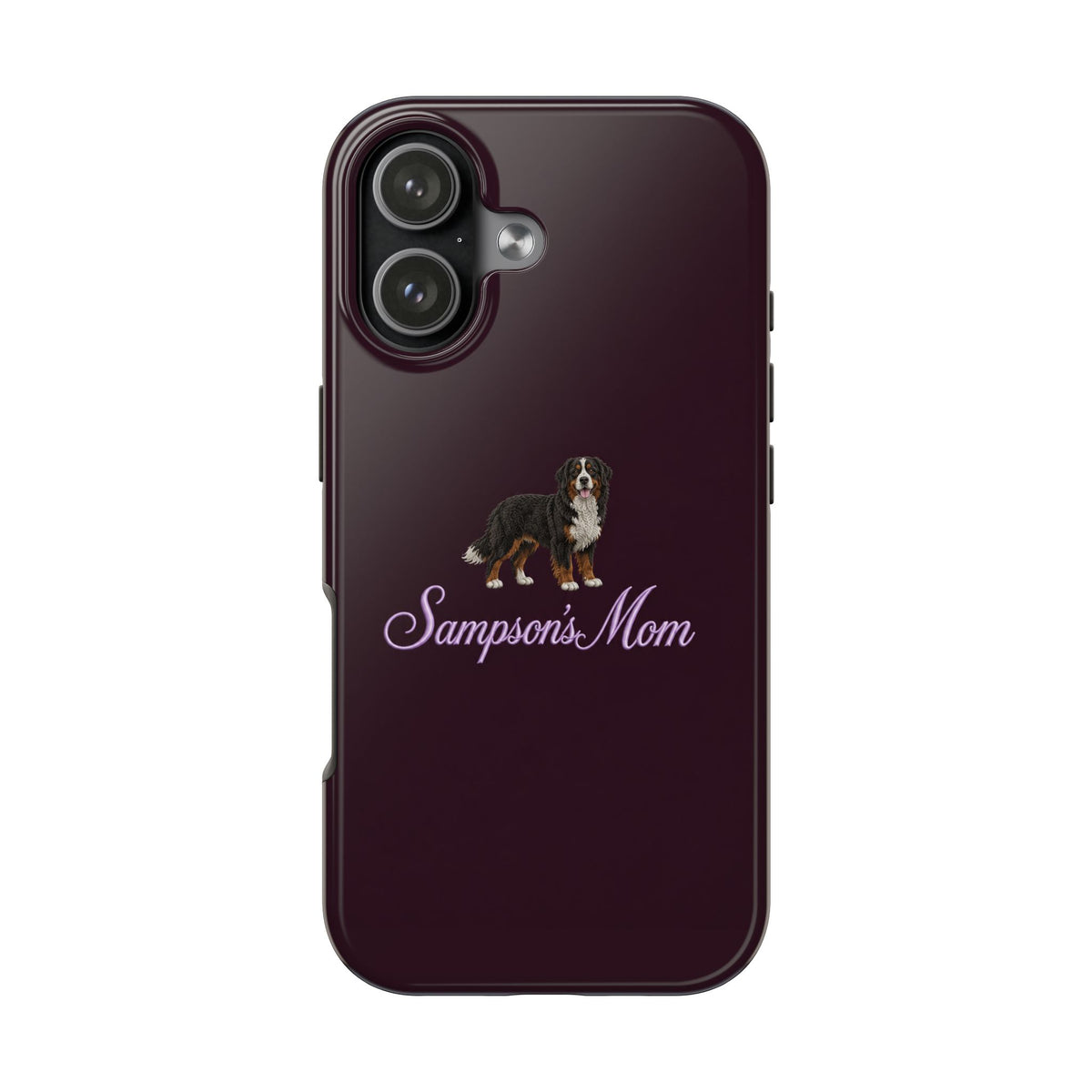 PERSONALIZED PLUM BERNESE DOG MOM CUSTOM NAME PHONE CASE