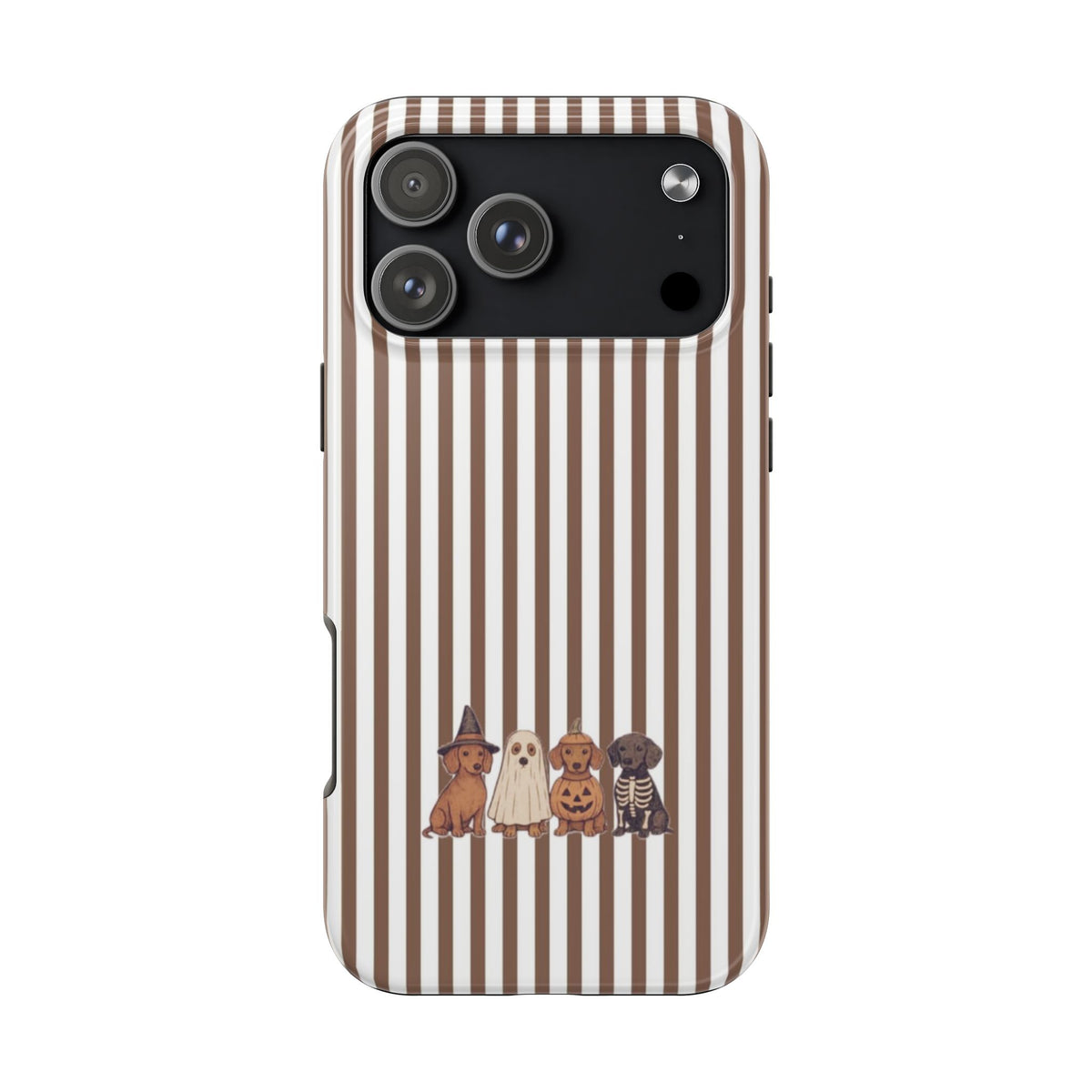 BROWN STRIPES HALLOWEEN DACHSHUND COSTUMES PHONE CASE