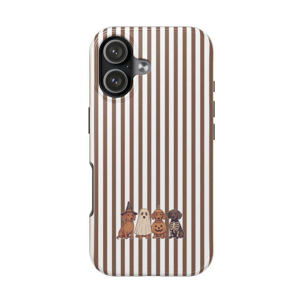 BROWN STRIPES HALLOWEEN DACHSHUND COSTUMES PHONE CASE