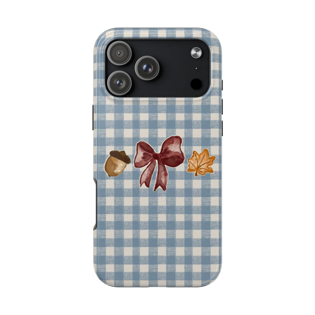 BLUE GINGHAM AUTUMN ESSENTIALS PHONE CASE