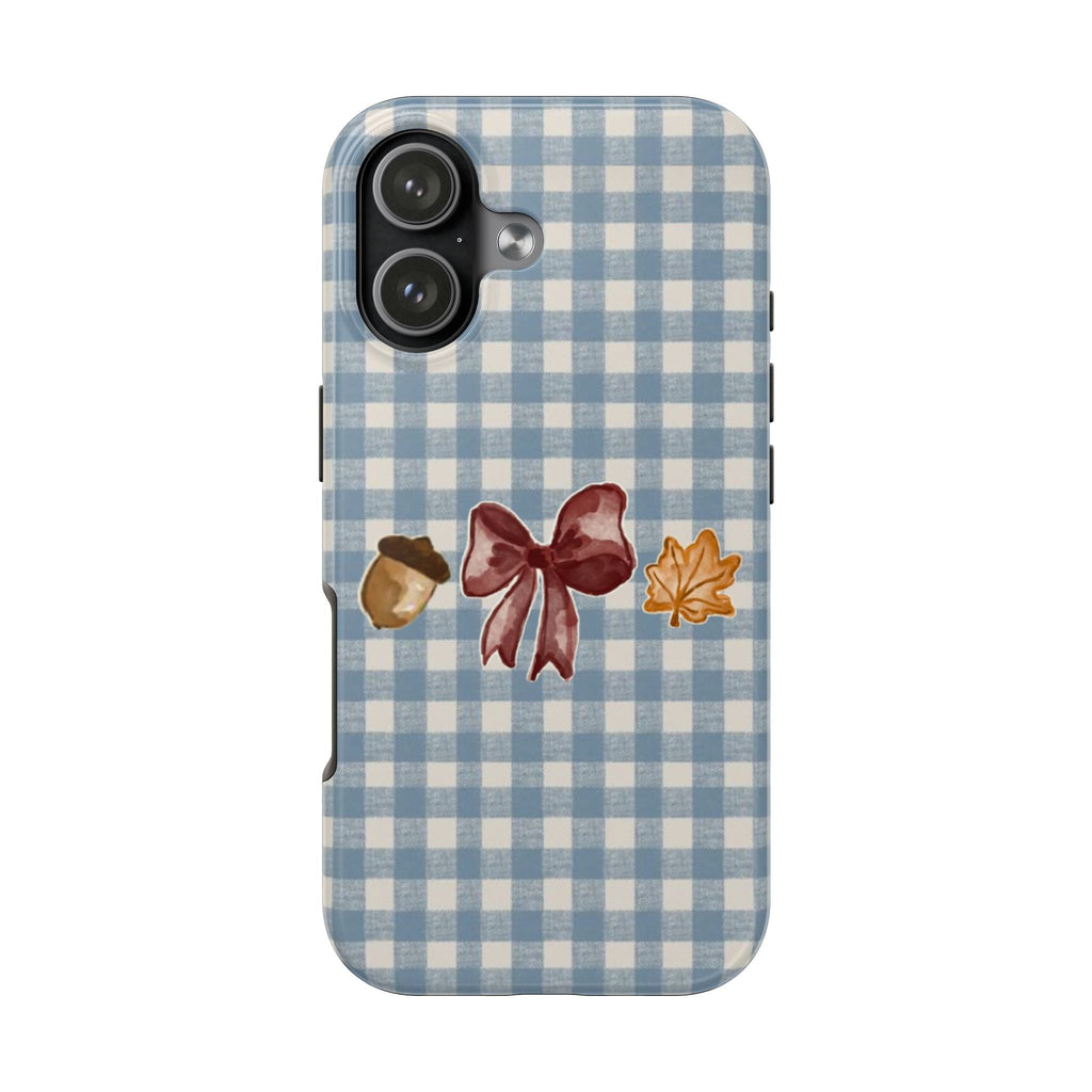 BLUE GINGHAM AUTUMN ESSENTIALS PHONE CASE