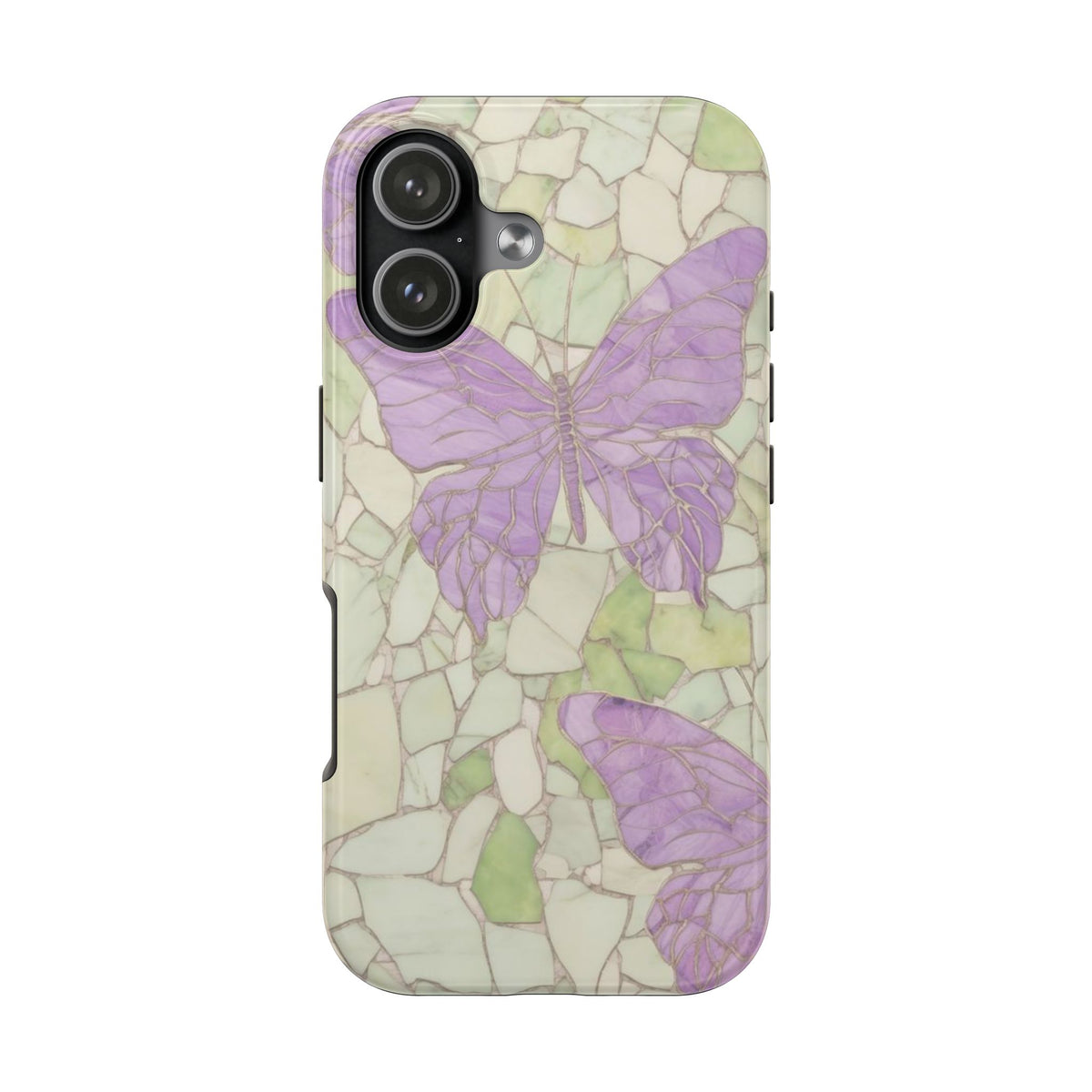 GREEN MOSAIC BUTTERFLIES PHONE CASE