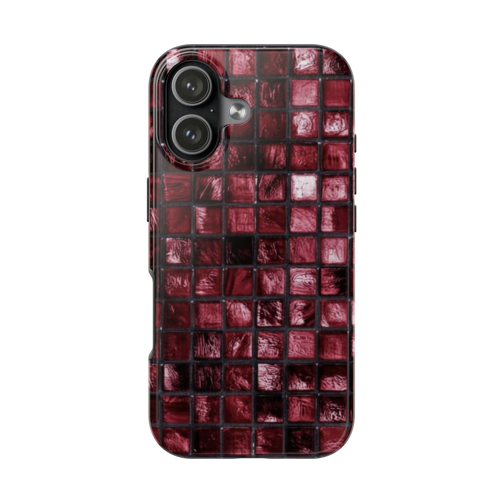 DARK BURGUNDY MOSAIC PHONE CASE