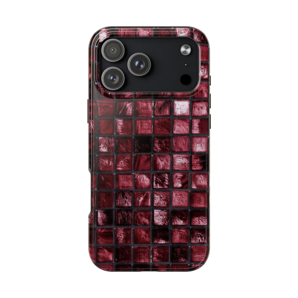 DARK BURGUNDY MOSAIC PHONE CASE
