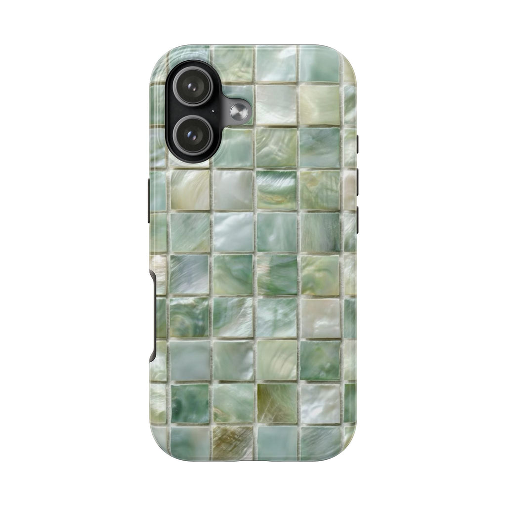 LIGHT GREEN MOSAIC PHONE CASE
