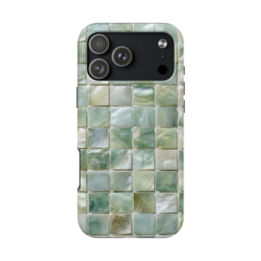 LIGHT GREEN MOSAIC PHONE CASE