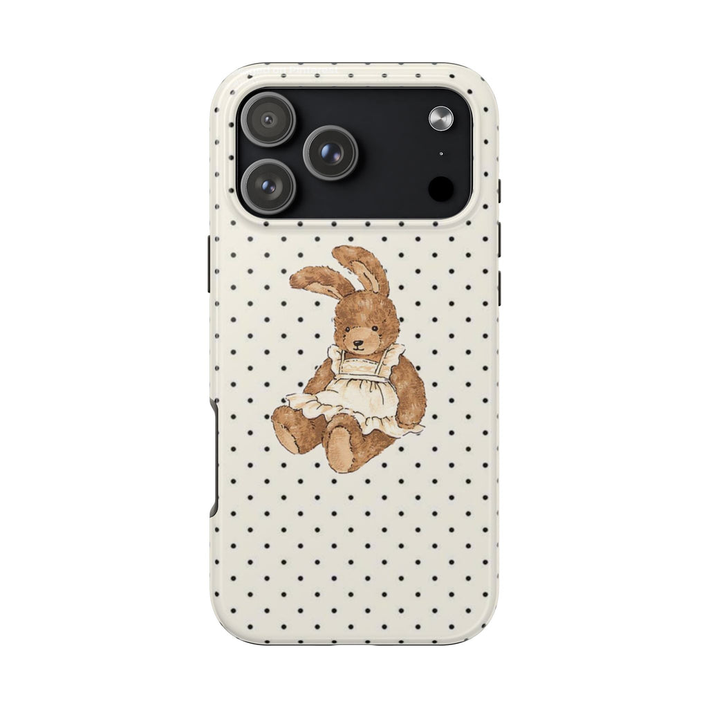 IVORY POLKA DOTS BUNNY PHONE CASE