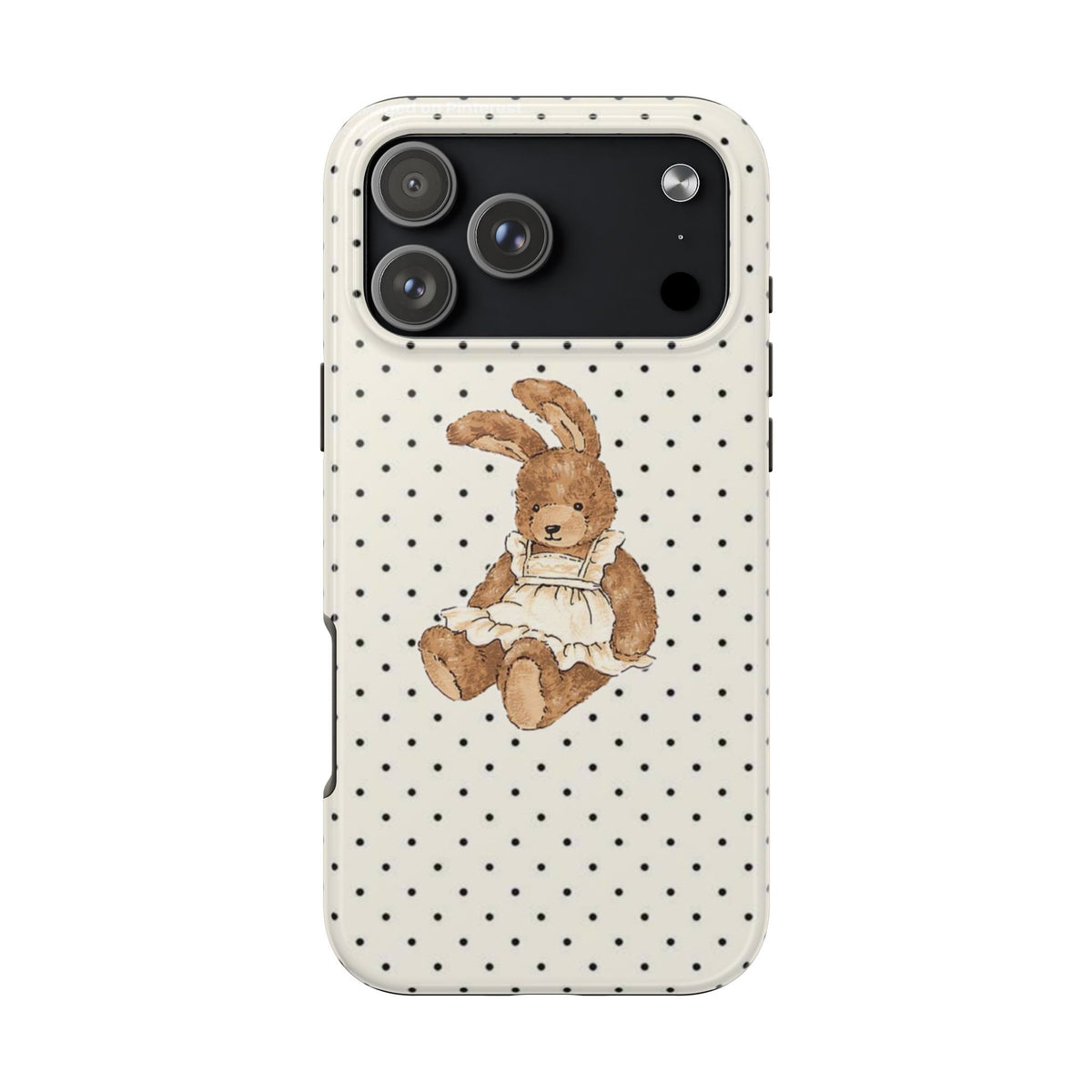 IVORY POLKA DOTS BUNNY PHONE CASE