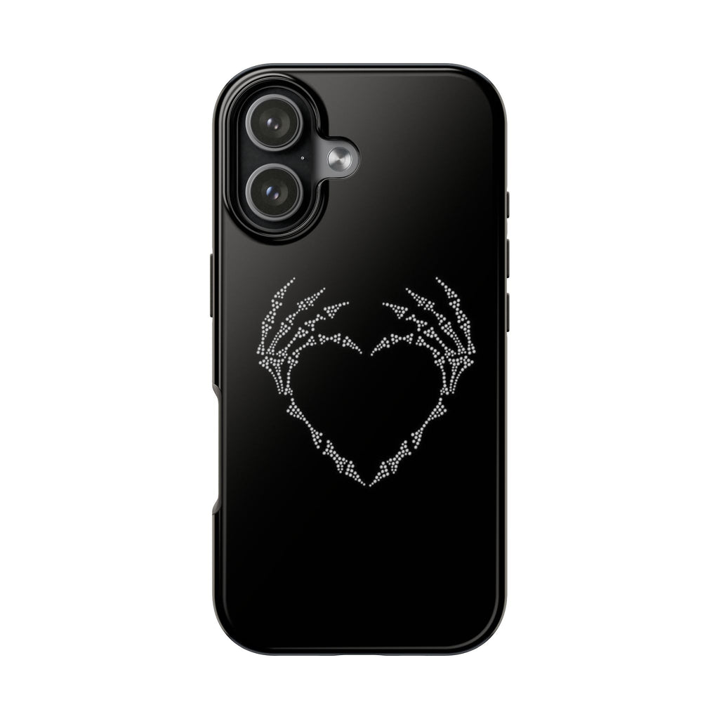 BLACK DIAMOND SKELETON HEART HALLOWEEN PHONE CASE