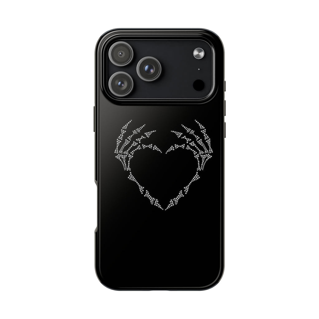BLACK DIAMOND SKELETON HEART HALLOWEEN PHONE CASE