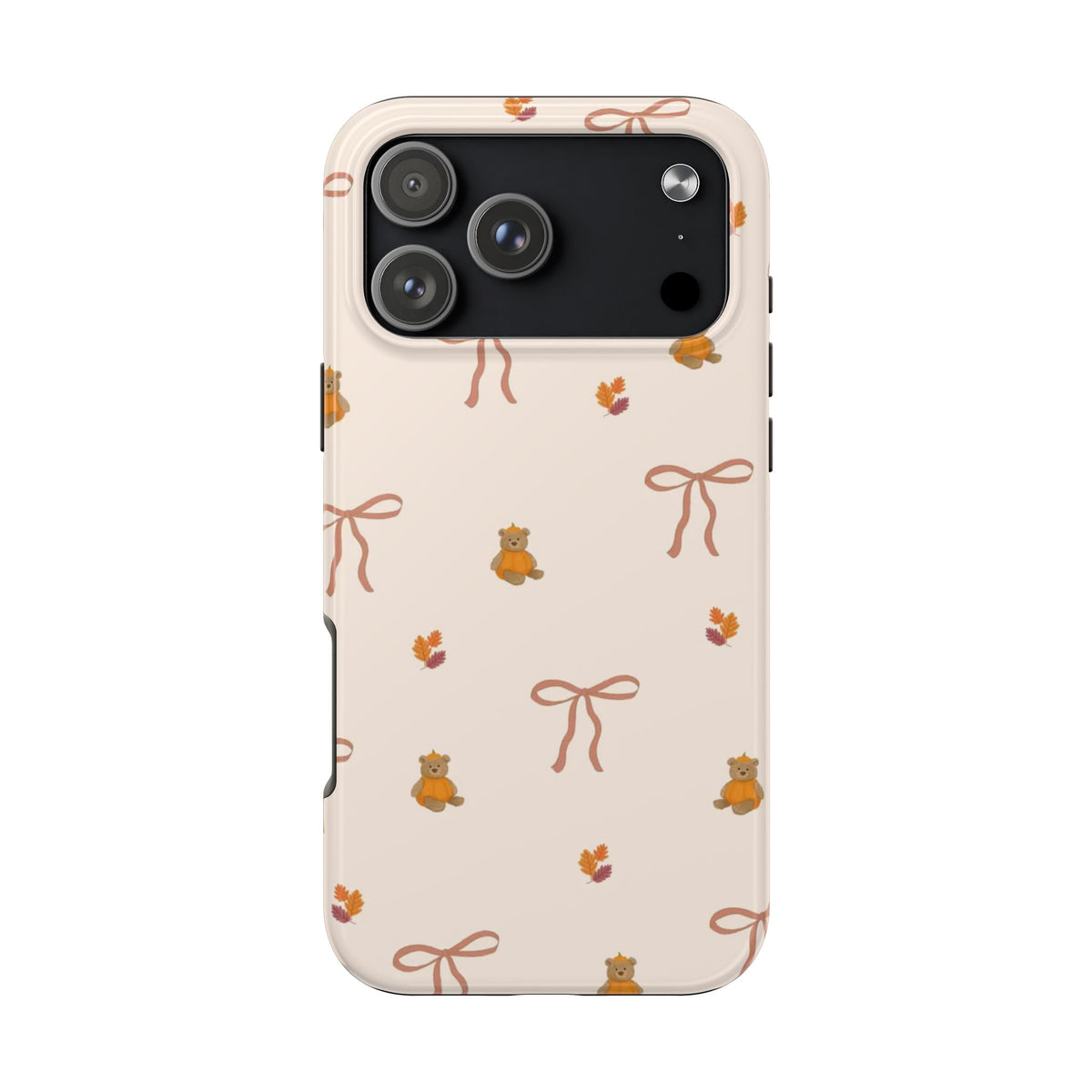 MINI TEDDY BEAR BOW HALLOWEEN PUMPKIN BEAR PHONE CASE