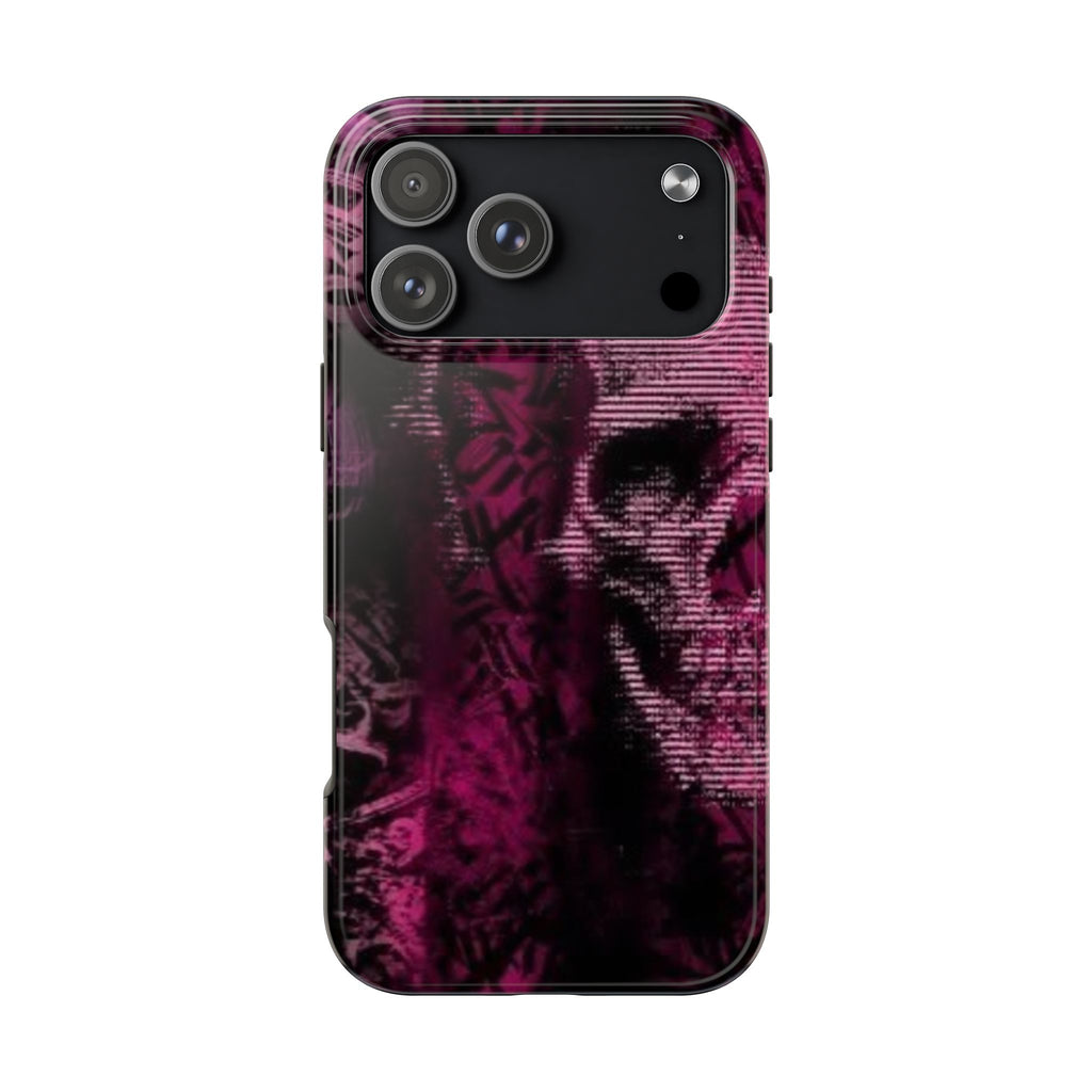 MAGENTA SPOOKY HALLOWEEN SKULL PHONE CASE