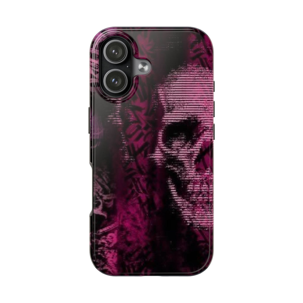 MAGENTA SPOOKY HALLOWEEN SKULL PHONE CASE