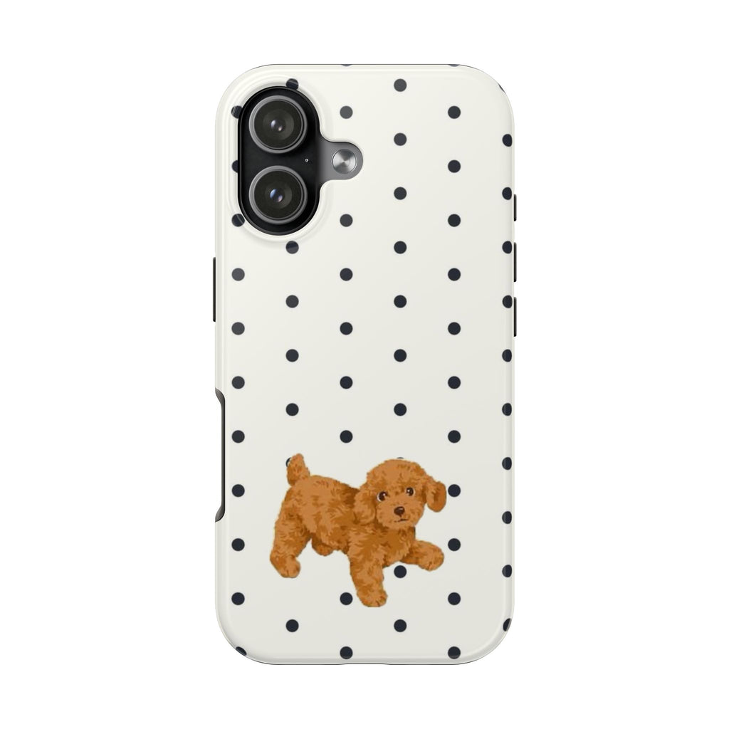 POLKA DOTS TOY POODLE PUPPY PHONE CASE