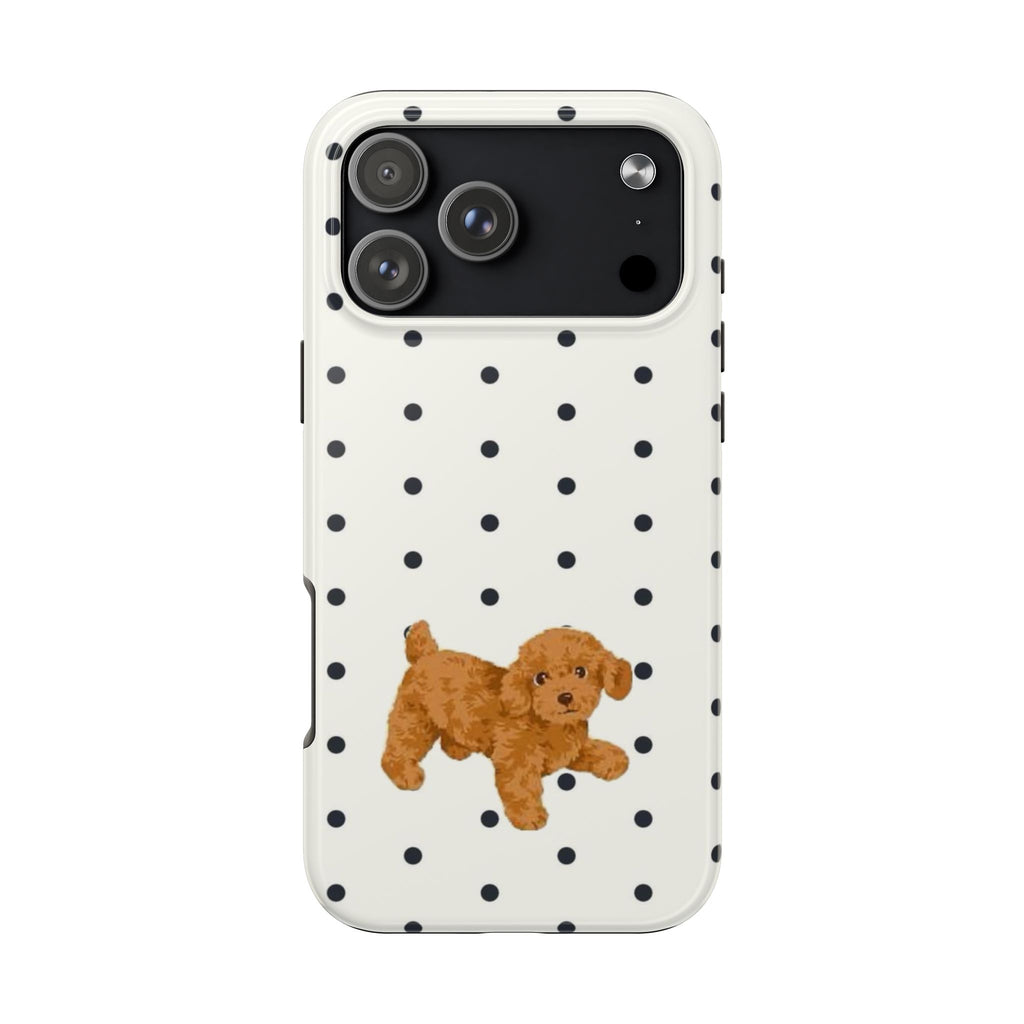 POLKA DOTS TOY POODLE PUPPY PHONE CASE