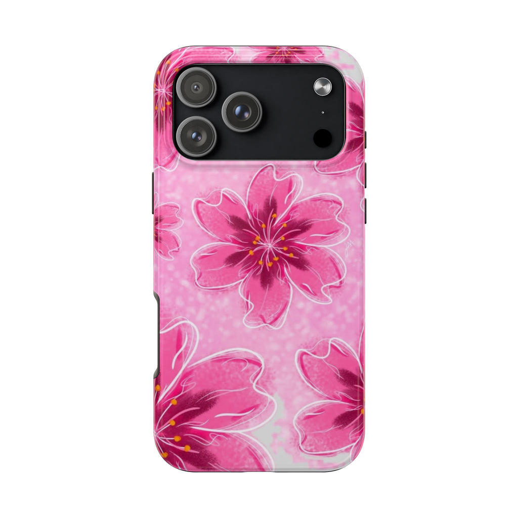 PINK ISLAND HIBISCUS FLORAL PHONE CASE
