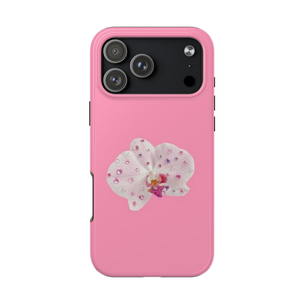 PINK RHINESTONE LILY PHONE CASE