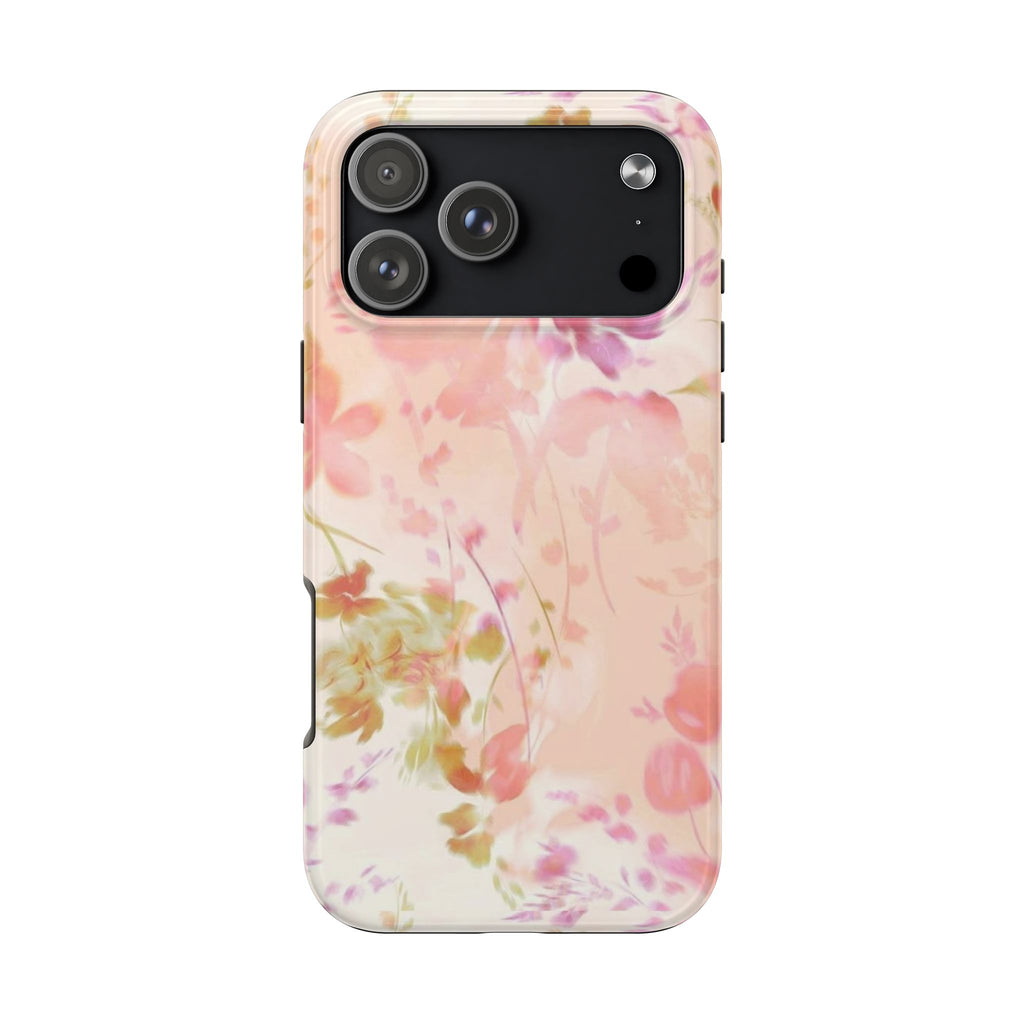 SALMON ROSE GRADIENT FLORAL PHONE CASE
