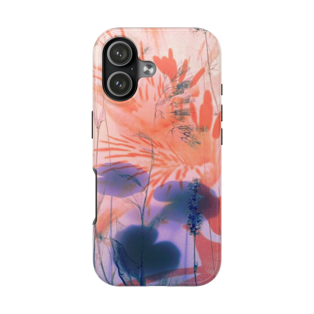 NAVY BLUE PETALS ORANGE FLORAL PHONE CASE