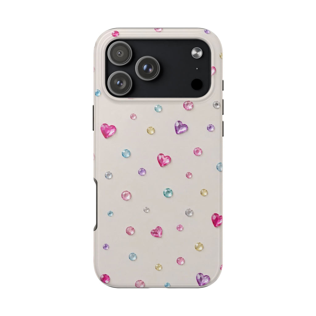 BEDAZZLED HEARTS PHONE CASE