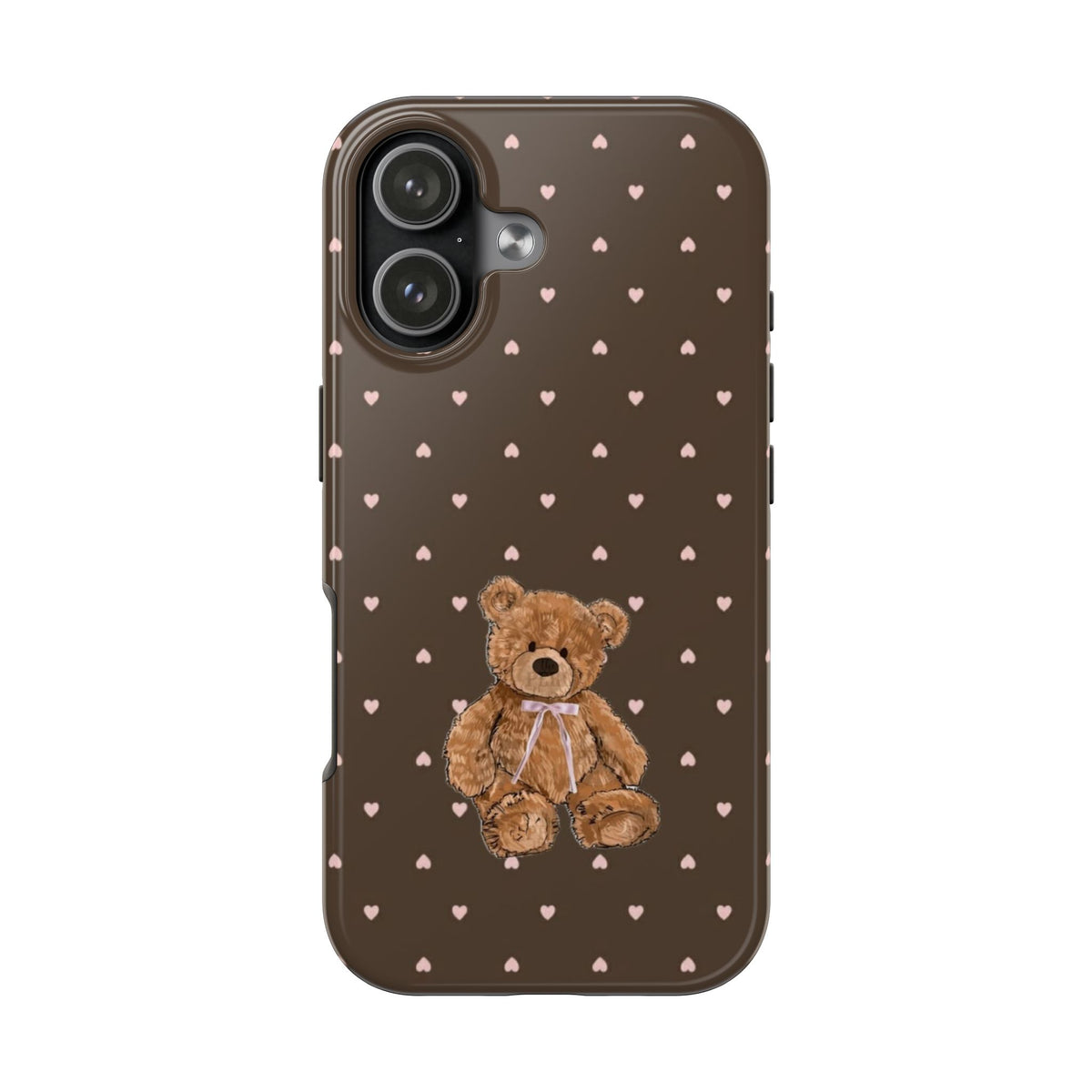 BROWN HEARTS TEDDY BEAR PHONE CASE